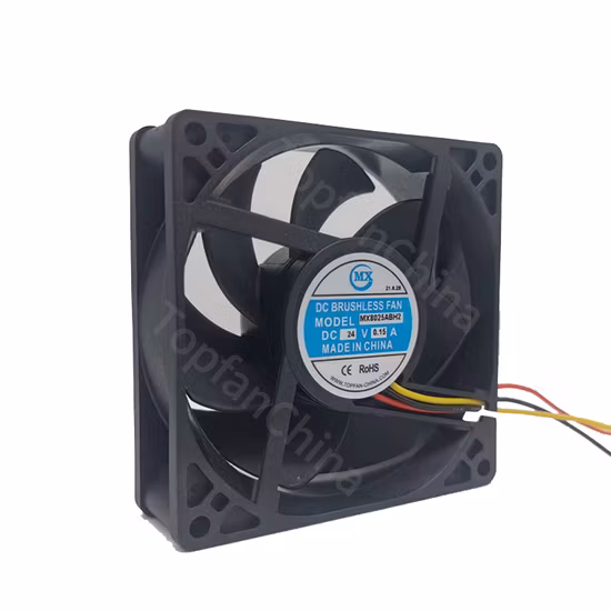 금속 DC 냉각 팬 80X80X25mm 소형 80mm 고속 18600rpm 산업용 DC 12V 12 볼트 모터 냉각 추출기 공기 청정기 용 PWM 브러시리스 팬 환기